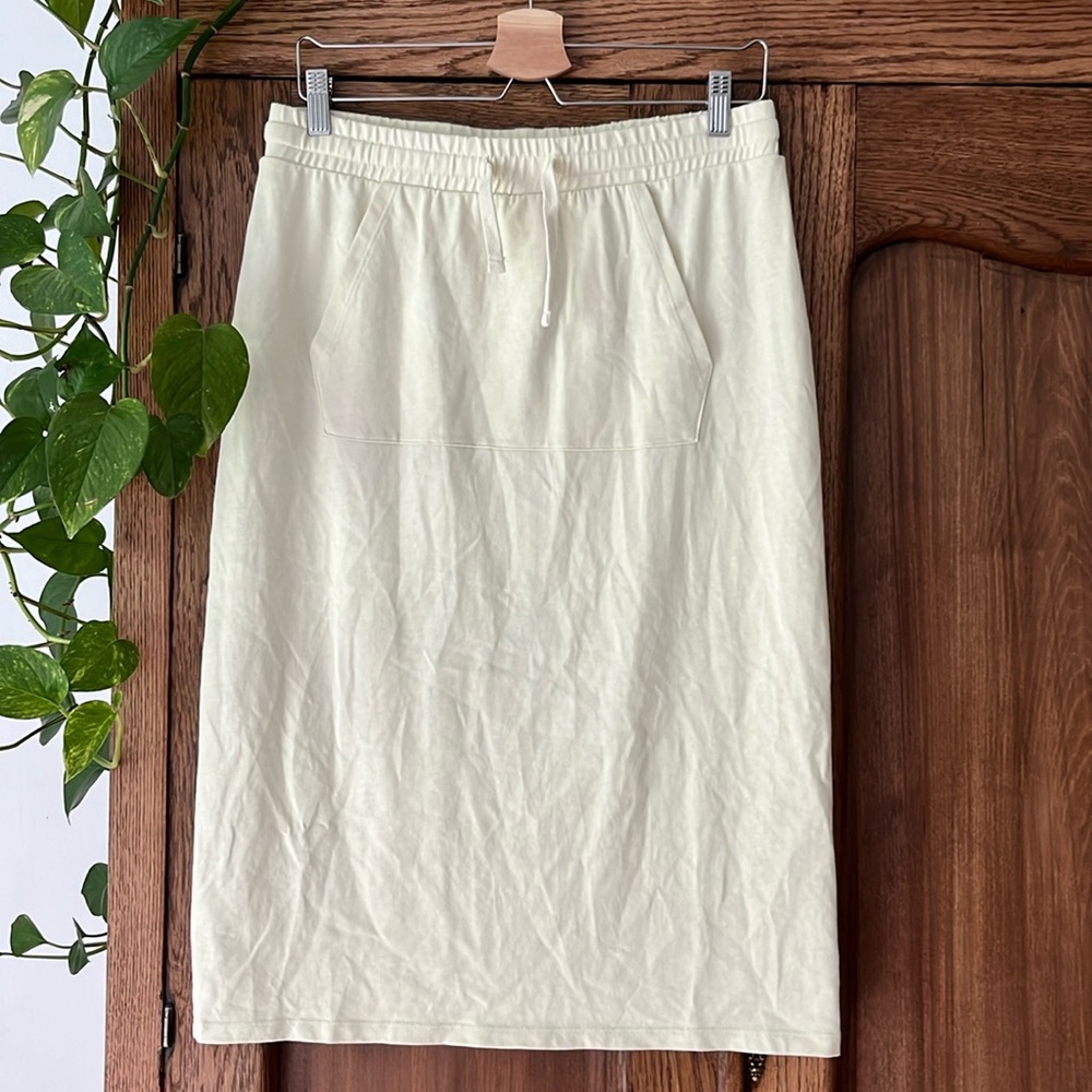 Mango pale yellow knit skirt
